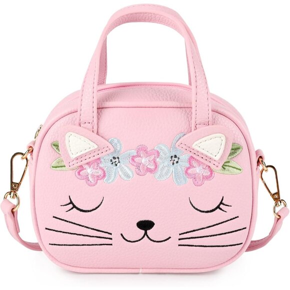 Premium PU Leather Cat Purse for Little Girls - Cute Crossbody Bag (6.8x3x5.3) - Picture 1 of 5